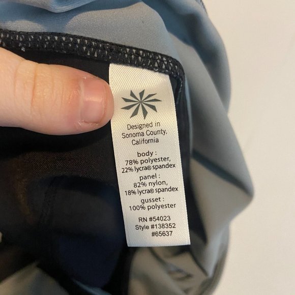 Athleta Homestretch Run Tights Womens M Gray Black Colorblock Athletic Stretch - Picture 6 of 12